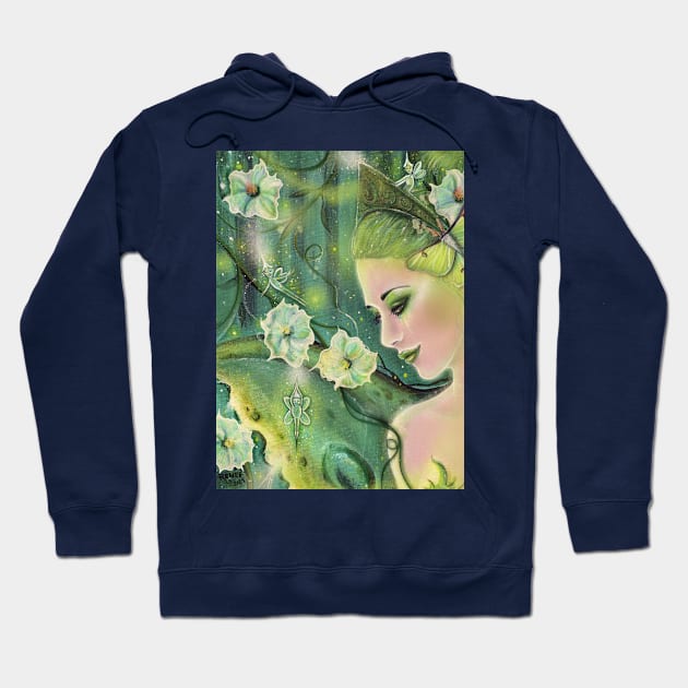 The green fairy with moonflowers By Renee L. Lavoie Hoodie by ReneeLLavoie